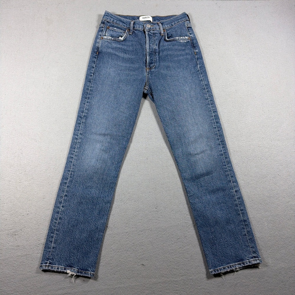 Agolde Riley Crop Jeans Women Size 25 High Rise Straight Leg Denim Minimalist